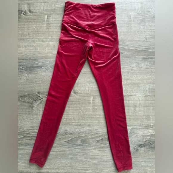 Athleta Women’s XXS Velvet Pinkish Red High-Waisted Leggings - Picture 2 of 7